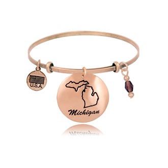 Michigan Medallion Flat Adjustable Bangle