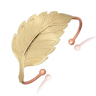 Large Solid Leaf Wire Cuff