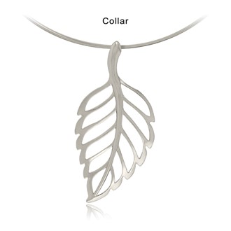 Large Open Leaf Round Collar Pendant