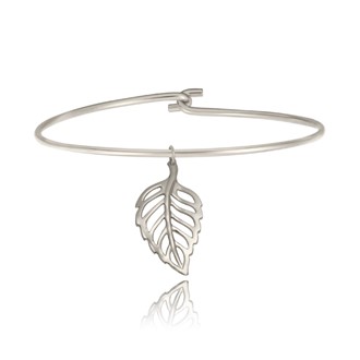 Small Open Leaf Hook Bangle