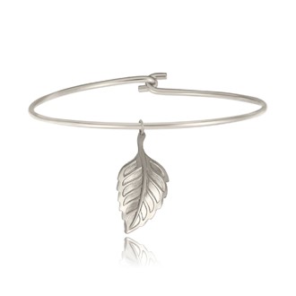 Small Solid Leaf Hook Bangle