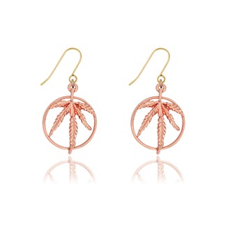 Marijuana Leaf Ring Earrings
