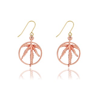 Marijuana Leaf Ring Earrings