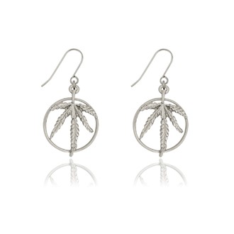 Marijuana Leaf Ring Earrings