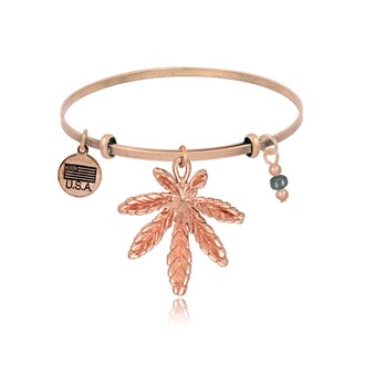 Marijuana Leaf Flat Adjustable Bangle