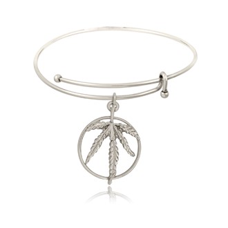 Marijuana Leaf Ring Slider Bangle