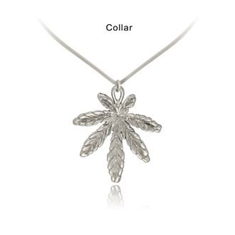 Marijuana Leaf V-Neck Collar Pendant