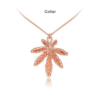 Marijuana Leaf V-Neck Collar Pendant