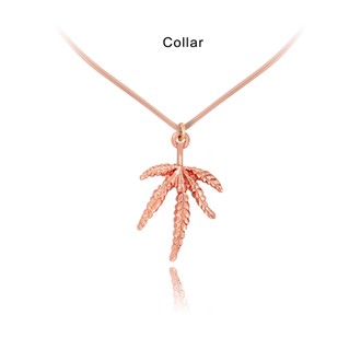 Marijuana Leaf V-neck Collar Pendant