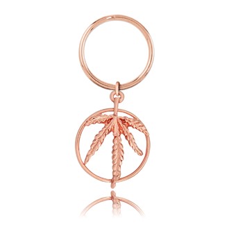 Marijuana Leaf Ring Key Chain