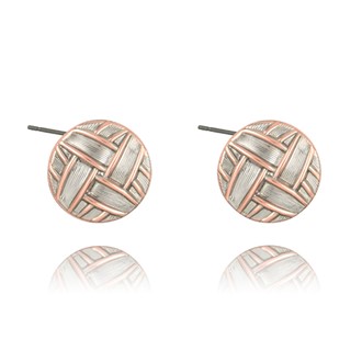 Weave Two-Tone Post Earrings