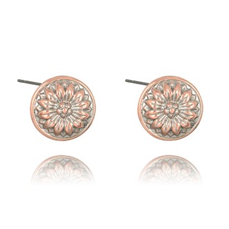 Flower Two-Tone Post Earrings