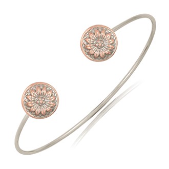 Flower Two-Tone Wire Cuff