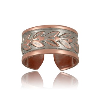 Olive Leaf Two-Tone Adjustable Ring