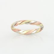 Smooth Tri-color Twist Ring