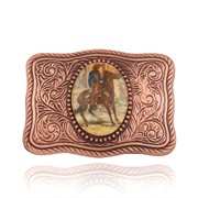 Cowboy on Horse Buckle