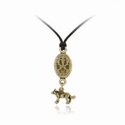 Wolf Charm Drop Nature Pals Wolf Paw Print Oval Pendant