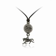 Race Horse Charm Drop Nature Pals Round Horse Pendant