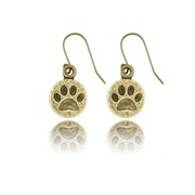 Pet Paw Print Round Earrings