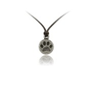 Pet Paw Print Round Adjustable Pendant