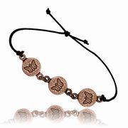 Butterfly Round Adjustable Triple Bracelet