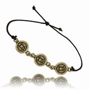 Lion Face Round Adjustable Triple Bracelet