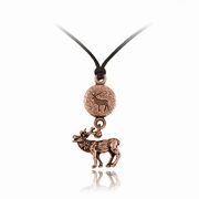Elk Round Adjustable Pendant Elk Charm Drop