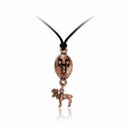 Moose Oval Adjustable Pendant Moose Charm Drop