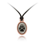 Wolf Paw Print Mini-Elegance Oval Adjustable Silk Pendant