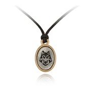 Wolf Face Mini-Elegance Oval Adjustable Silk Pendant