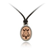 Turtle Mini-Elegance Oval Adjustable Silk Pendant