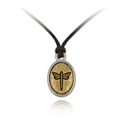 Dragonfly Mini-Elegance Oval Adjustable Silk Pendant