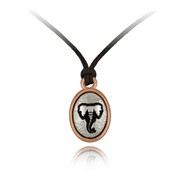 Elephant Mini-Elegance Oval Adjustable Silk Pendant
