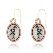 Flamingo Left & Right Mini-Elegance Oval Two Tone Earrings