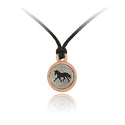 Horse Mini-Elegance Round Adjustable Silk Pendant