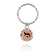 Horse Mini-Elegance Two Tone Round Key Ring