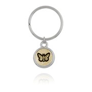 Butterfly Mini-Elegance Two Tone Round Key Ring