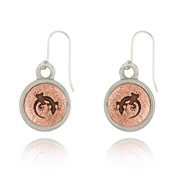 Gecko Left & Right Mini-Elegance Round Two Tone Earrings