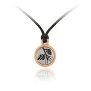 Pine Cones Mini-Elegance Round Adjustable Silk Pendant