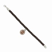 Lion Face Mini-Elegance Round 7 1/2" Braided Bracelet