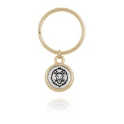 Lion Face Mini-Elegance Two Tone Round Key Ring