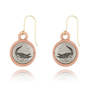 Alligator Left & Right Mini-Elegance Round Two Tone Earrings