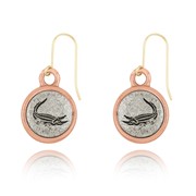 Alligator Left & Right Mini-Elegance Round Two Tone Earrings