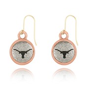 Longhorn Mini-Elegance Round Two Tone Earrings