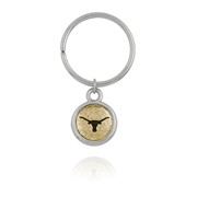 Longhorn Mini-Elegance Two Tone Round Key Ring