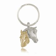 Horse Heads Crossed Elegance Key Ring