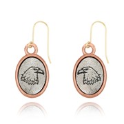 Eagle Left & Right Mini-Elegance Round Two Tone Earrings