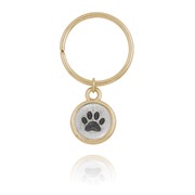 Pet Paw Mini-Elegance Two Tone Round Key Ring