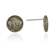 Mini Buffalo Nickel Post Ear