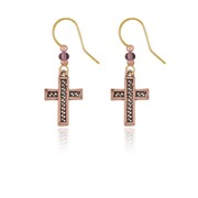 Bordered Cross Earrings